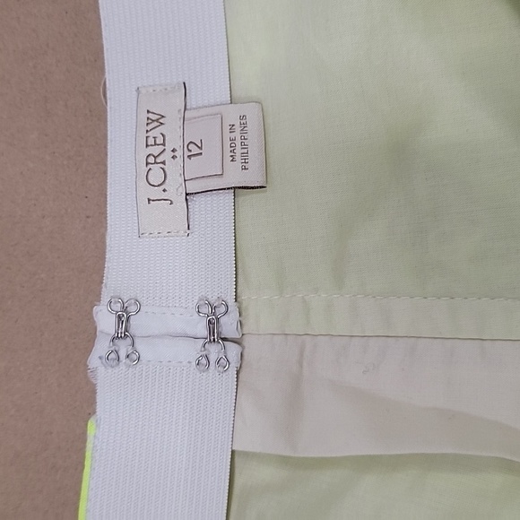 J Crew Factory Size 12 Jacquard Fluorescent / Neon Yellow-Green A-Line Skirt - Picture 8 of 10